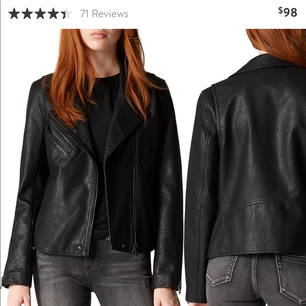 Black faux leather biker jacket